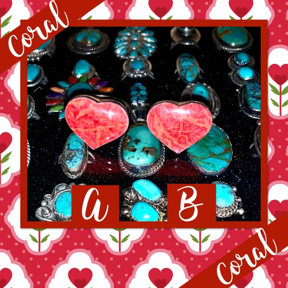 Coral Sterling Silver Adjustable Ring Euc / Nwot … - image 7